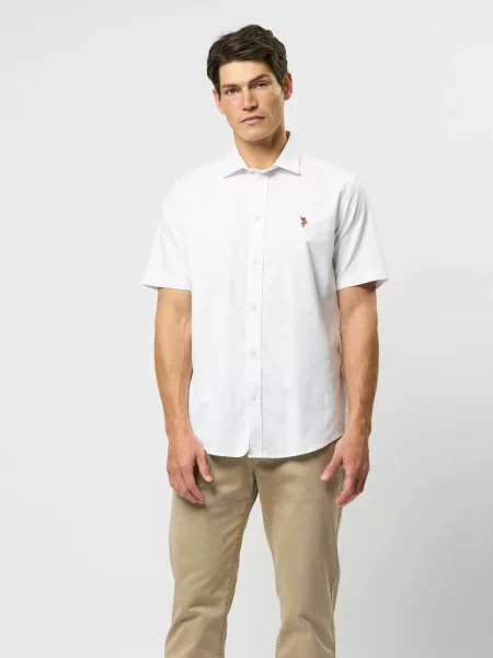 U.S. POLO ASSN. Cămașă UMNatan' alb