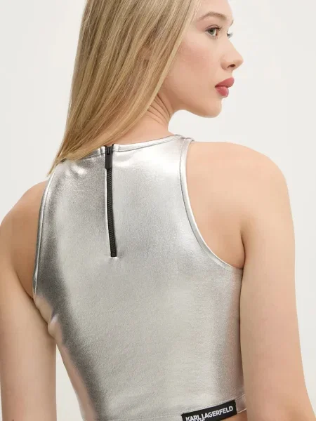 Felső Karl Lagerfeld Jeans ezüstszínű