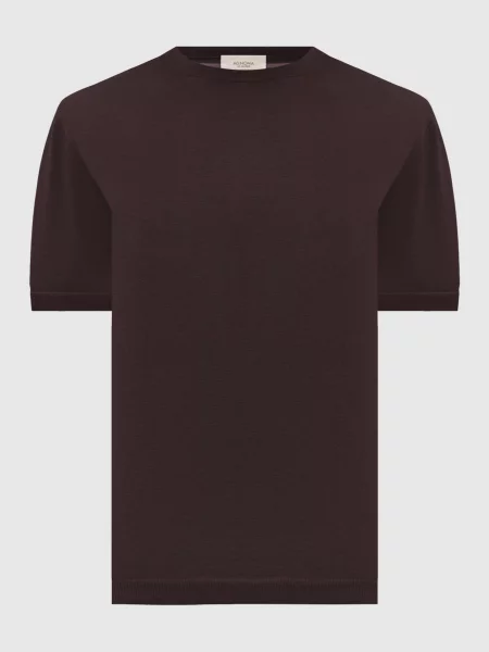 Футболка з шовком Agnona коричнева