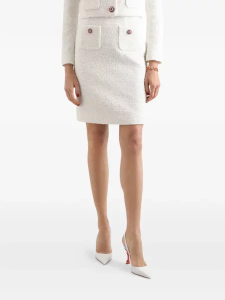 Fustă Dolce & Gabbana din tweed alb