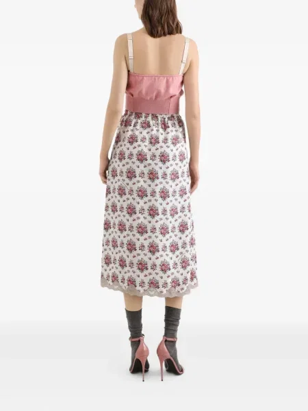 Gėlėtas nėriniuotas sijonas Dolce & Gabbana balta