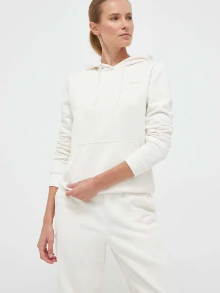 Суичър с качулка Puma с качулка бежово