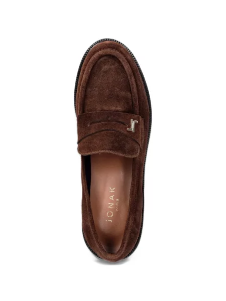 Pantofi loafer Jonak Paris cu autograf maro