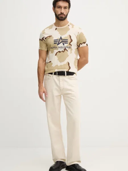 Tričko Alpha Industries Basic béžová