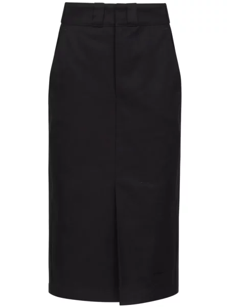 Fustă midi Maison Margiela cu talie înaltă până la genunchi negru