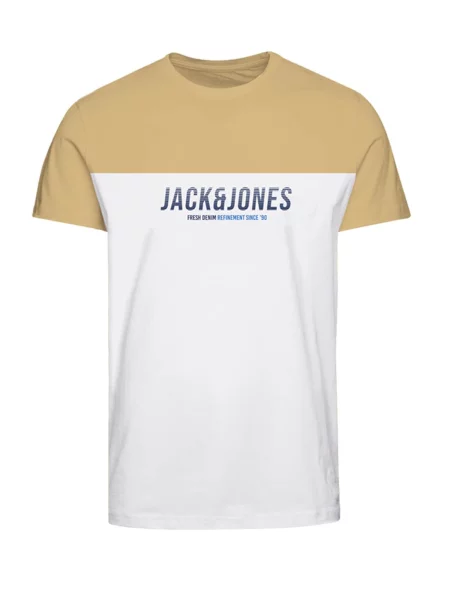 JACK & JONES Tricou Dan Blocking albastru marin / albastru regal / galben miere alb