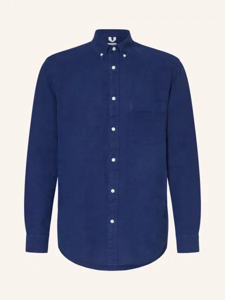 Arket Lněná Košile Balmar Relaxed Fit modrá