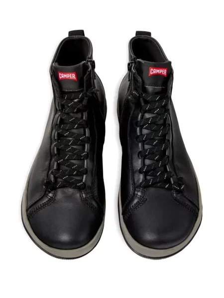 Δερμάτινα sneakers Camper με κορδόνια μαύρο