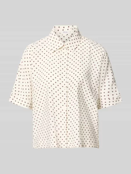 Bluzka z krótkim rękawem o kroju regular fit z mieszanki modalu model Farise polkadot' Opus biała