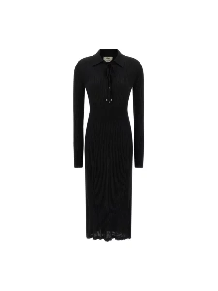 Sukienka Fendi wełniana czarna