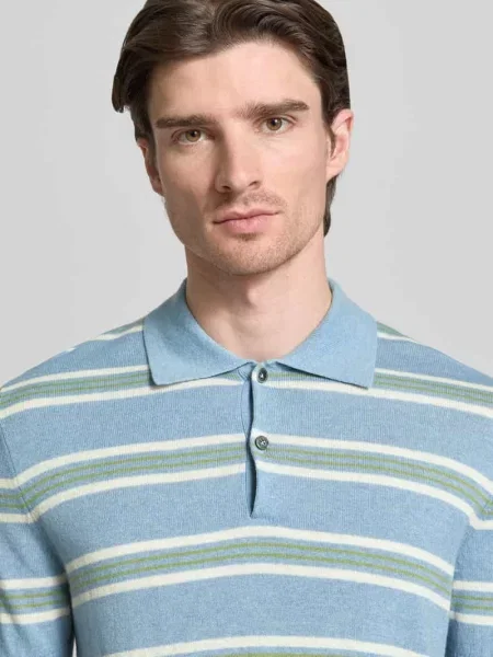 Koszulka polo z mieszanki bawełny i lyocellu z dodatkiem kaszmiru i prążkowanymi wykończeniami Ftc Cashmere