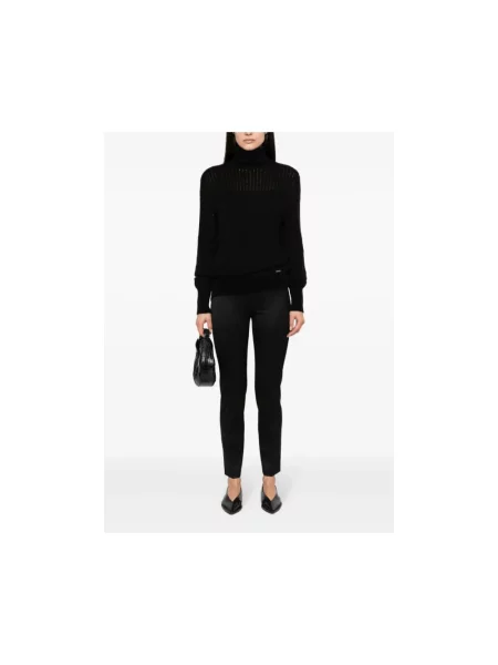 Dzianinowy sweter z golfem Kiton czarny