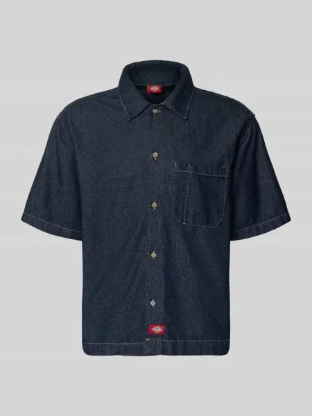 Koszula jeansowa o kroju relaxed fit z brustaszą Dickies niebieska