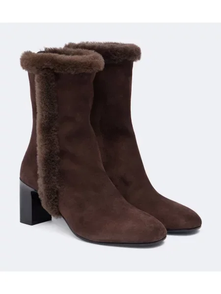Cizme scurte Jimmy Choo din piele de căprioară maro
