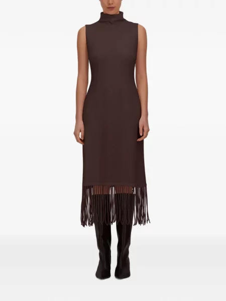 Rochie midi Herno cu franjuri maro