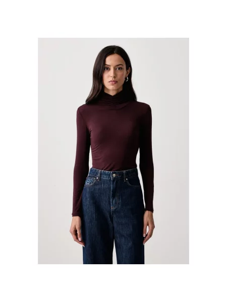 Top Twinset z kaszmiru do golfa fioletowy