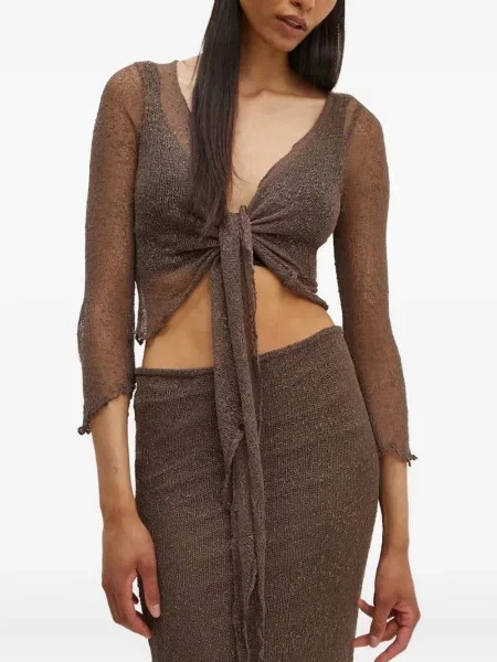 Fustă Résumé cu volane maro