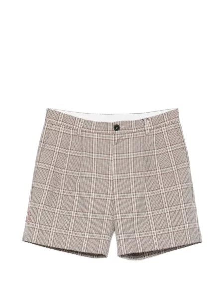 Pantaloni scurți Amaranto în carouri plisate