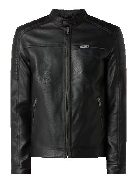 Kurtka w stylu Biker model ‘Rocky’ Jack&jones czarna