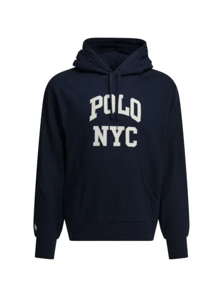 Frottír pulcsi Polo Ralph Lauren autogrammal kék
