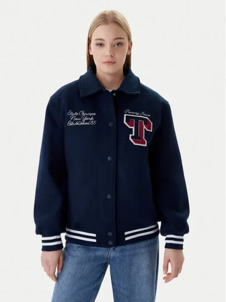 Tommy Jeans Яке бомбър Varsity тъмносин