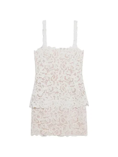 Rochie mini Simkhai cu model floral din dantelă alb