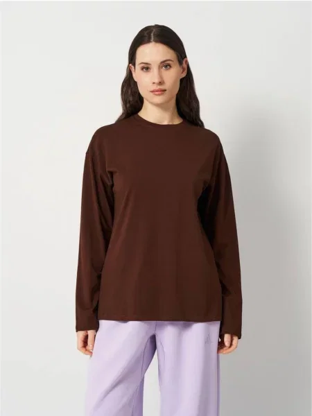 Лонгслів HiBrand темно-коричневий бавовна/акрил коричневий