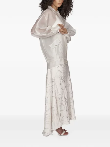 Kurtka bomber Mia Peculiar z perełkami biały