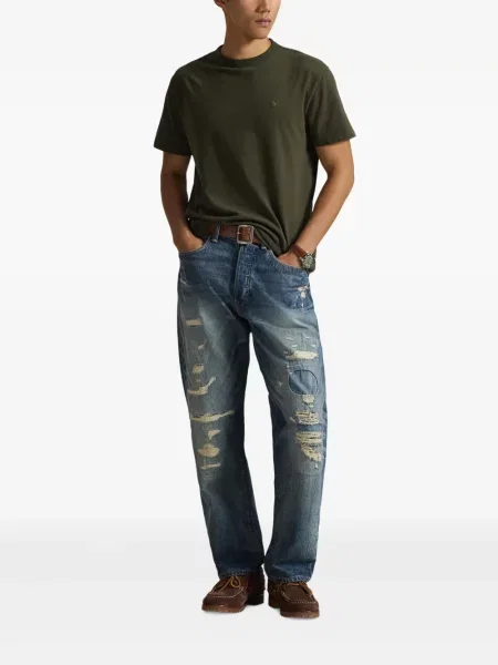 Μικρός κασκέτο Polo Ralph Lauren με χαμηλή μέση υφαίνω διαγωνίως πράσινο