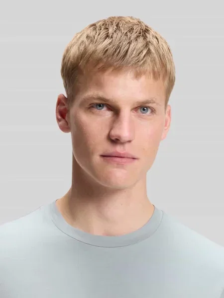 BOSS Orange T-shirt z bawełną TChup błękitna