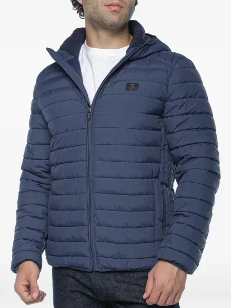 Geacă Trussardi cu glugă albastru