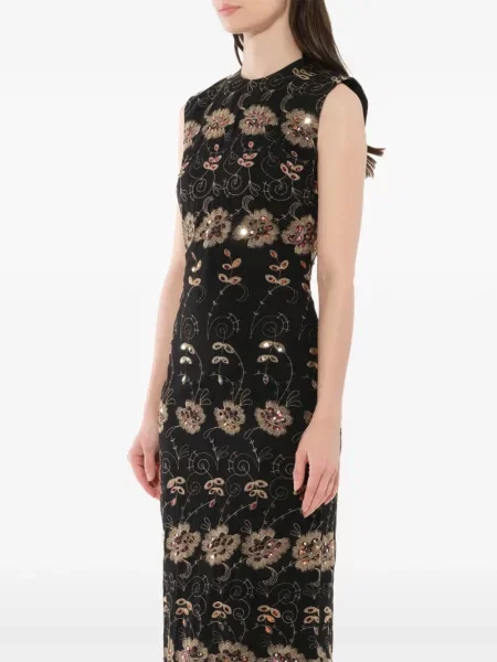 Rochie Givenchy cu broderie cu model floral negru