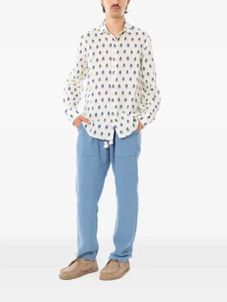 Pantaloni Mc2 Saint Barth de in conici albastru