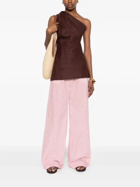 Pantaloni Ermanno Firenze cu dungi roz