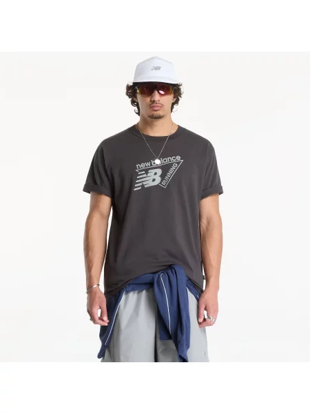 Tricou New Balance Classic Tri-Logo T-shirt Black Cement M negru