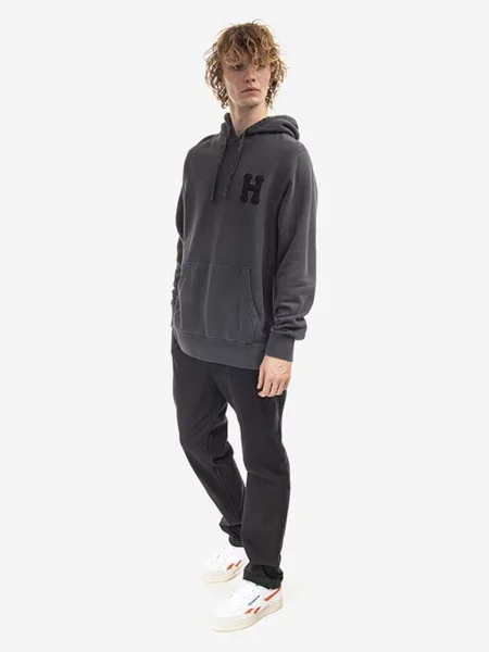 Pulover HUF Monotone P/O Fleece s kapuco siva