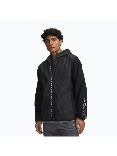 Geacă de alergare pentru bărbați Under Armour Velociti Storm Jacket ultimate black/reflective negru