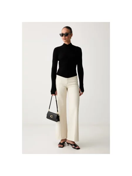 Lniany sweter Victoria Beckham czarny