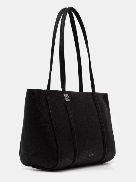 Geantă Calvin Klein Emblem Hw Pebble Tote negru