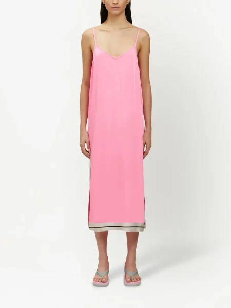Rochie midi Palm Angels cu dungi roz