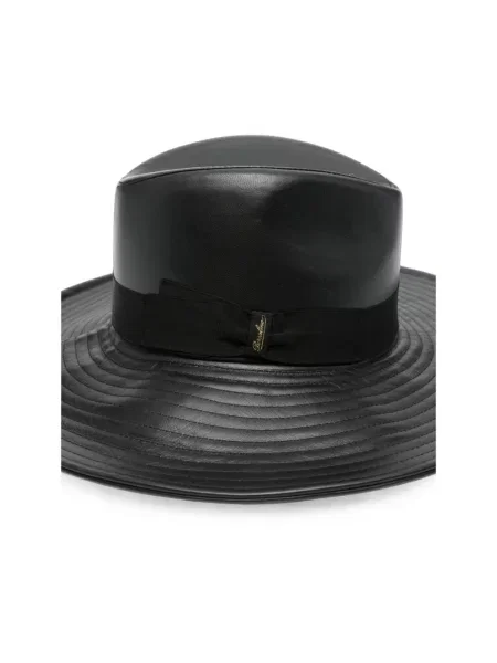 Czapka Borsalino skórzana czarna
