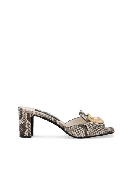 Klapki mules Dolce And Gabbana z logo brązowe