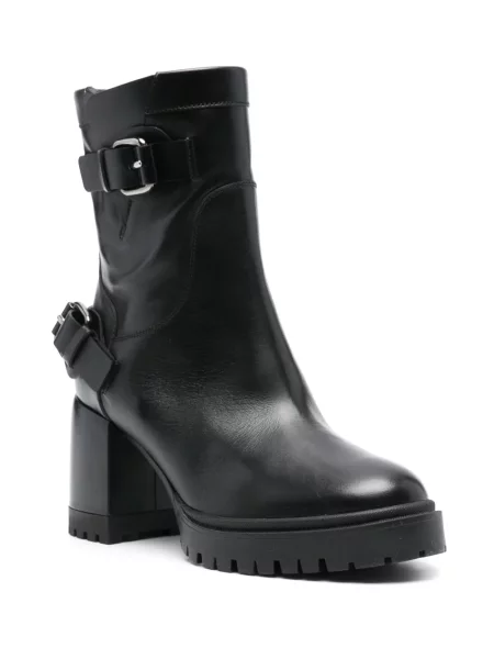 Botine Casadei din piele biker negru