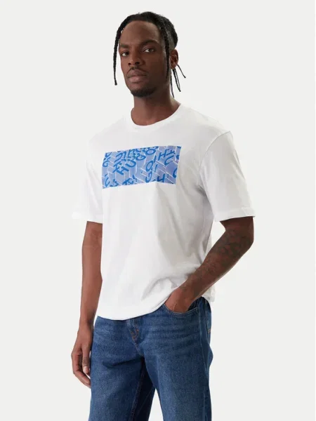 HUGO Tricou Nierofix alb