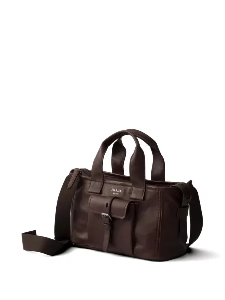 Geantă shopper Prada din piele maro