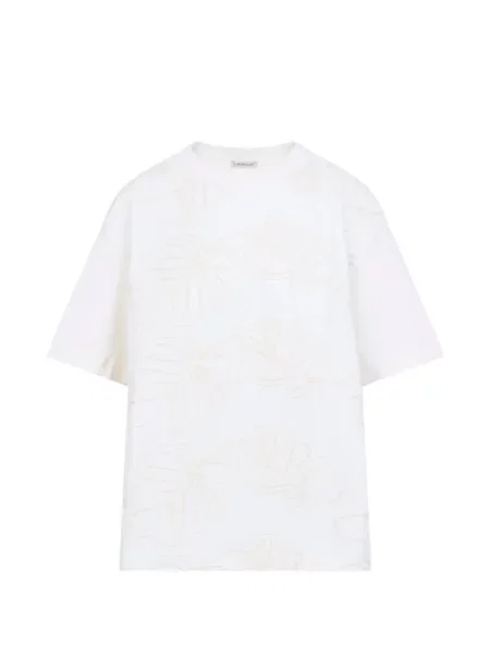 Tricou Moncler cu model floral alb