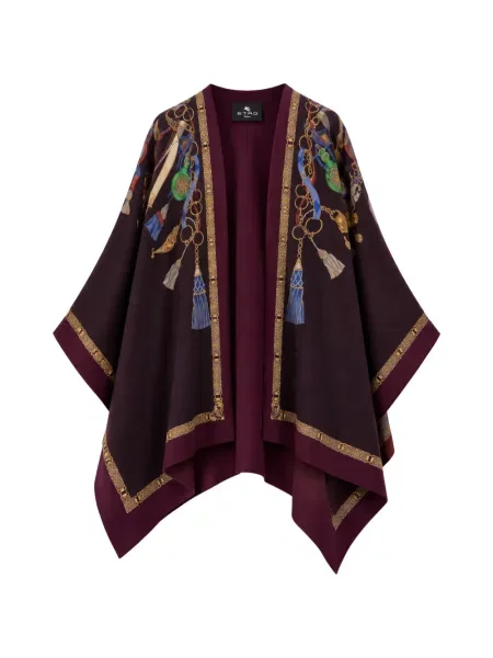 Geacă Etro de mătase cu imagine violet