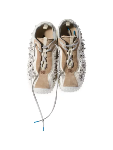 Szarvasbőr sneaker Miu Miu fehér
