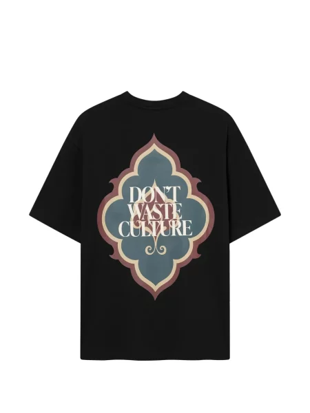 Scurt tricou Don't Waste Culture cu imagine negru