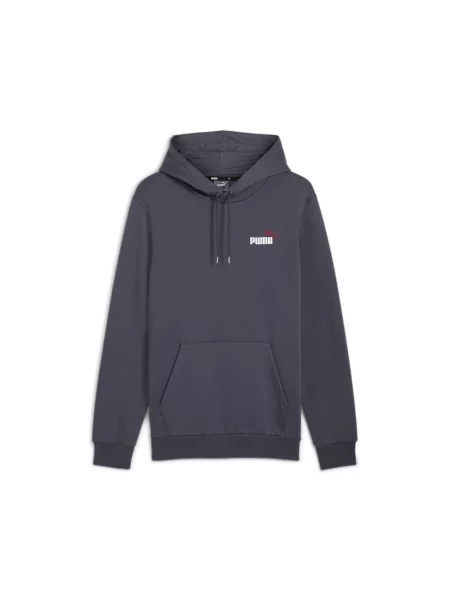 Bluza z kapturem i małym dwukolorowym logo Essentials+ PUMA Galactic Gray szara